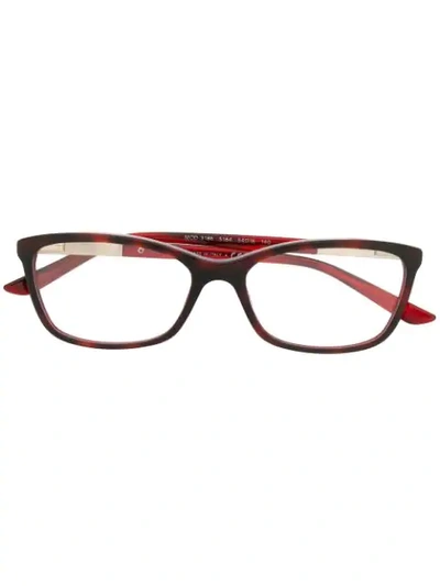 Versace Rectangular Frame Glasses In Red