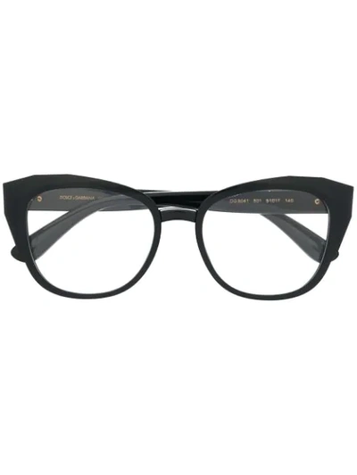 Dolce & Gabbana Cat-eye Frame Glasses In Black