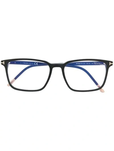 Tom Ford Rectangular Frame Glasses In Black