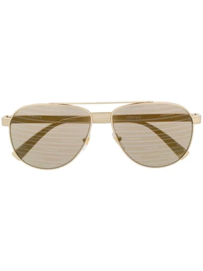 Versace Phantos 58mm Aviator Sunglasses In Brown Tampo