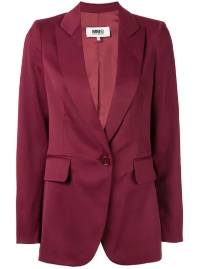 Mm6 Maison Margiela Structured Single Breasted Blazer In Red