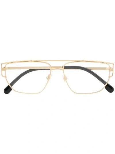 Versace Eyewear Double Nose Bridge Glasses - Gold