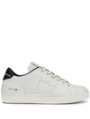 Leather Crown Sneakers Lc06 White And Black In Hammered Leather