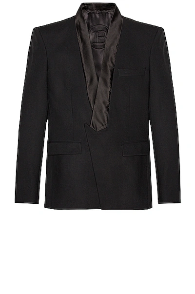 Balmain Collection Fit Pointed Collar Jacket In Noir