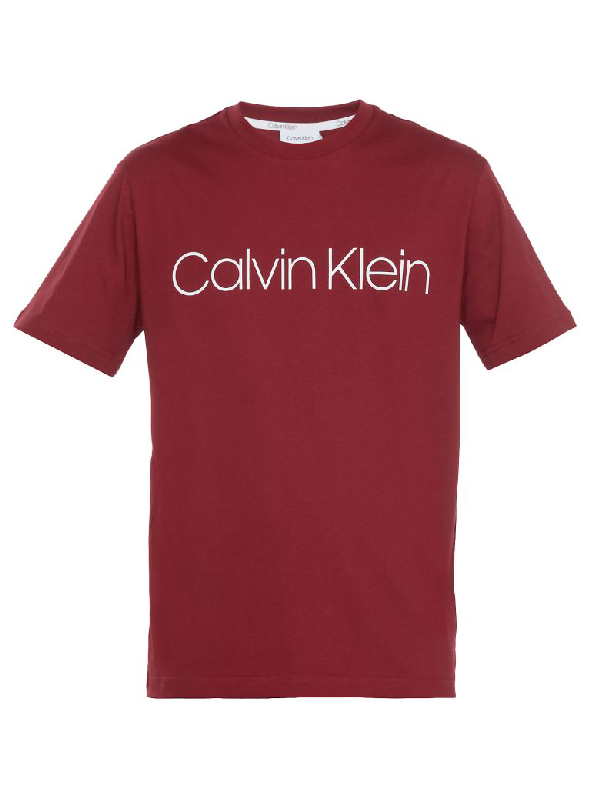 Calvin Klein Cotton T-shirt In Ck Bright Burgundy | ModeSens