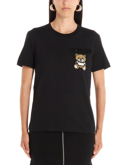 Moschino Beaded Teddy T In Black