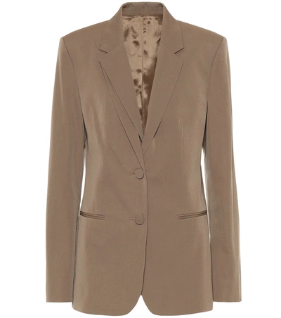 Helmut Lang Double-lapel Wool Blazer In Beige