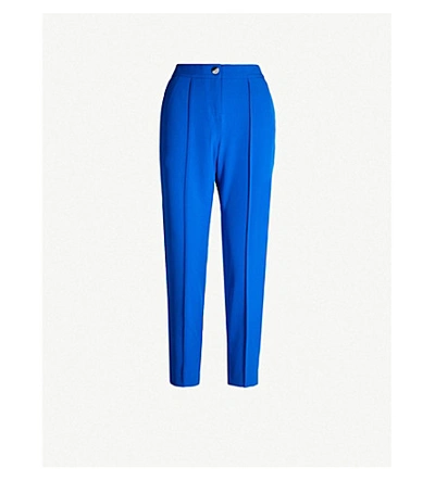 Ted Baker High-rise Cropped Crepe Trousers In Blue