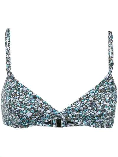 Matteau The Tri Crop Floral-print Triangle Bikini Top In Blue