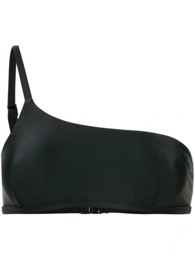 Matteau The One Shoulder Bikini Top In Black