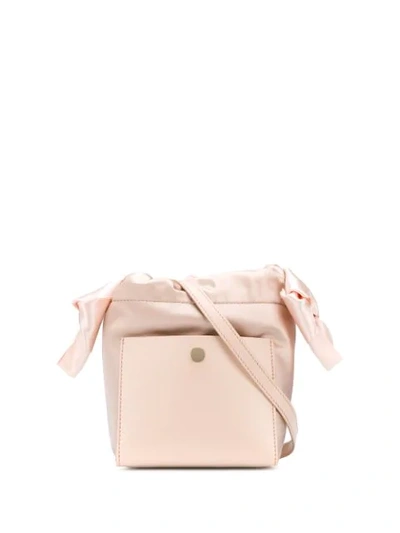 Sophie Hulme Nano Knot Leather And Satin Bucket Bag In Pink