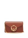 Fendi F Logo Leather Belt Bag In Rust