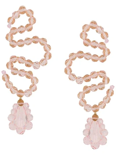 Simone Rocha Wiggle Crystal-embellished Earrings In Rosa