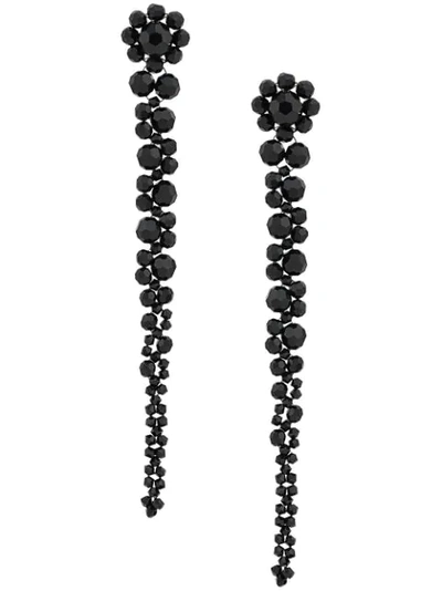 Simone Rocha Pendant Drop Earrings In Jet