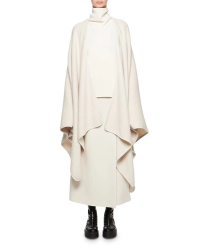 The Row Ryani Silk-cashmere Cape In Ivory
