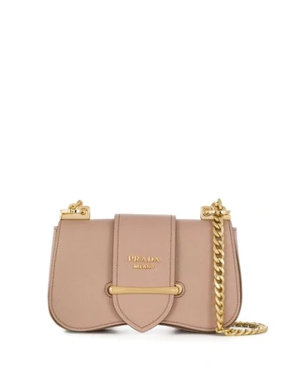 Prada Sidonie Leather Shoulder Bag In Neutrals