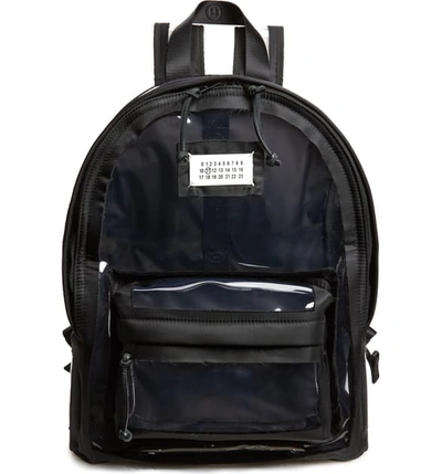 Maison Margiela Clear Backpack In Black