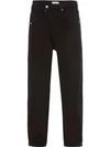 Jw Anderson Folded Front Jeans In Black
