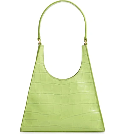 Staud Small Rey Leather Shoulder Bag In Pistachio