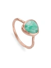 Monica Vinader Siren Semiprecious Stone Stacking Ring (online Trunk Show) In Rose Gold/ Amazonite