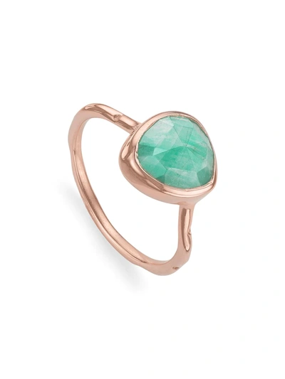 Monica Vinader Siren Semiprecious Stone Stacking Ring (online Trunk Show) In Rose Gold/ Amazonite