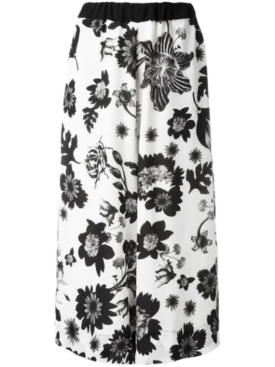 Antonio Marras Floral Print Culotte Trousers In White