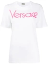 Versace Vintage Logo Embroidered Cotton Tee In White