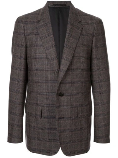 Kolor Plaid Fitted Blazer In Brown