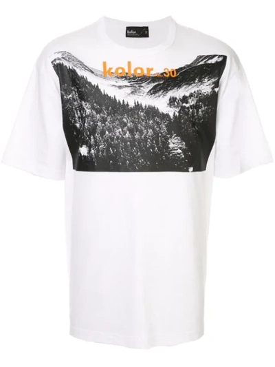 Kolor Logo Graphic Print T-shirt In White