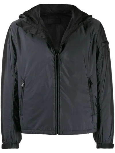 Prada Hooded Lightweight Jacket In F0112 Piombo