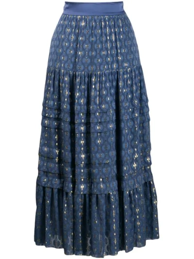 Temperley London A-line Midi Skirt In Denim