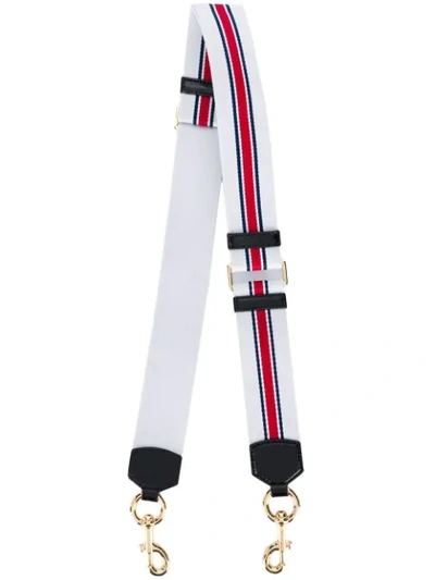 Marc Jacobs Sport Stripe Webbing Strap  In White