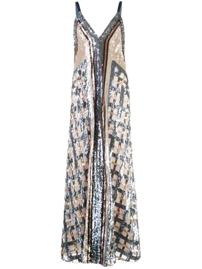 Temperley London Embroidered Maxi Dress In Neutrals