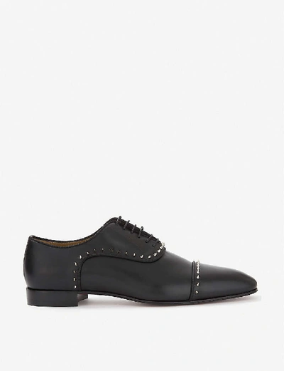 Christian Louboutin Eton Flat Calf/gg In Black/silver