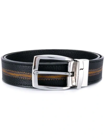 Etro Striped Belt In Black