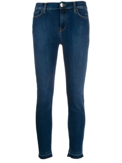 Pinko Cropped Skinny Jeans In Blue