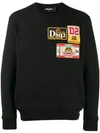 Dsquared2 Embroidered Logo Patch Sweatshirt In Black