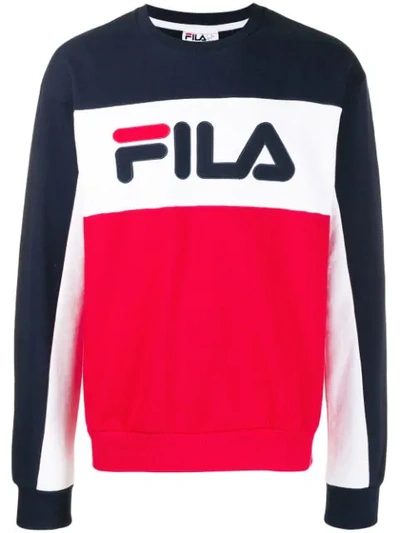 Fila Logo Print Sweater In Red