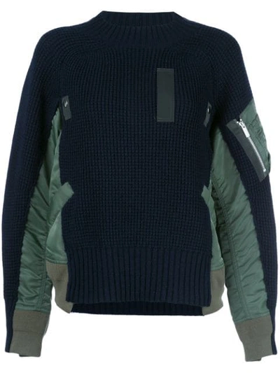 Sacai Pullover Mit Rundhalsausschnitt - Blau In Blue