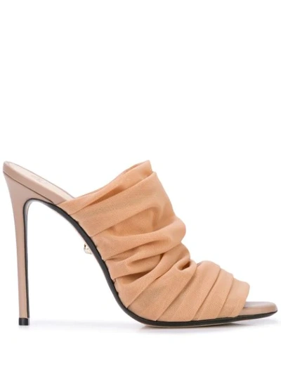 Alevì Draped Front Mules In Brown