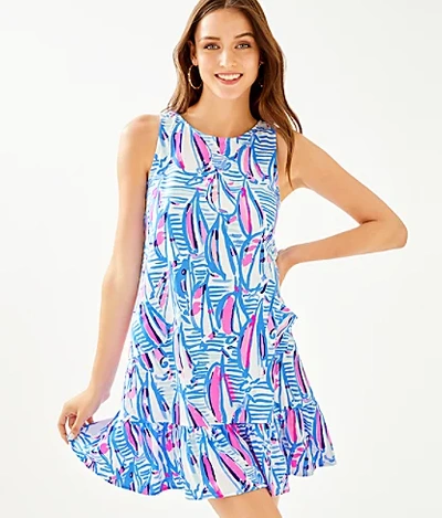 Lilly Pulitzer Kristen Flounce Dress In Amalfi Blue Best Fishes