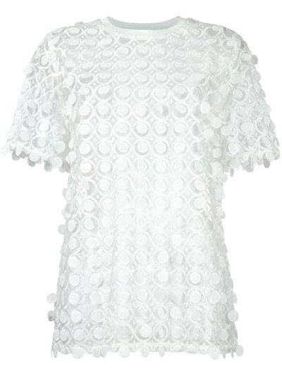 Carven Lace Detail Blouse In White