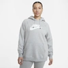 Nike Sportswear Essential Pullover Hoodie In Grey/white