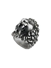 Gucci Lion Head Ring With Crystal In Silver