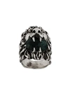 Gucci Swarovski Crystal Lion Ring In Metallic