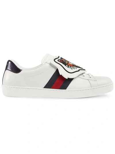 Gucci Ace Sneaker With Removable Embroideries In White