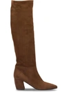 Prada Suede Knee-high Boots In Brown