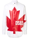 Dsquared2 Maple Leaf White Cotton Shirt