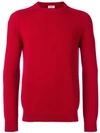 Saint Laurent Round Neck Cashmere Jumper In Red