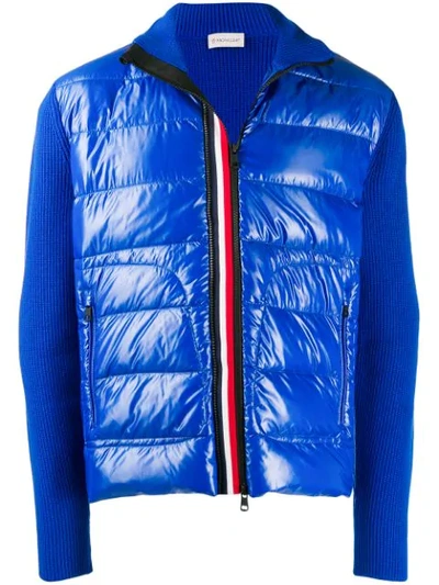 Moncler Tricolour Shell Puffer Jacket In 731 Blue